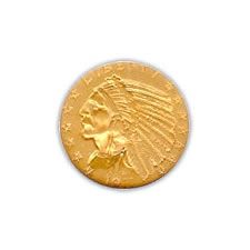 Lot 102: Early Gold Bullion $5 Indian Almost Uncirculated