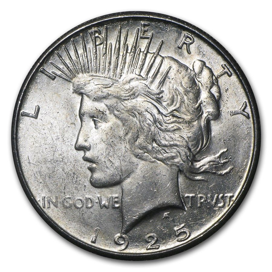 Lot 115: 1925 - S- MS-60+ Peace Dollar-Non Graded