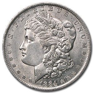 Lot 180: 1884- MS-60+ Morgan Dollar-Non Graded
