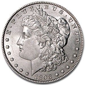 Lot 93: 1898- MS-60+ Morgan Dollar-Non Graded