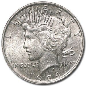 Lot 94: 1924- MS-60+ Peace Dollar-Non Graded