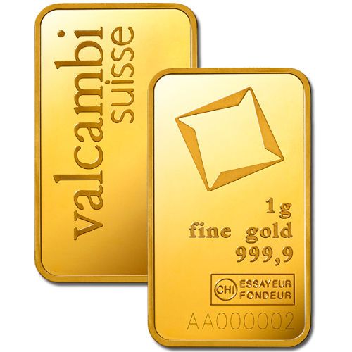 Lot 96: 1 Gram Valcambi Gold Bar (New w/ Assay)