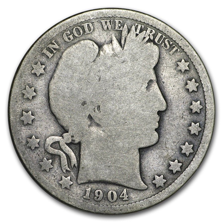 Lot 105: Barber Half Dollar Good Condition 1904-S