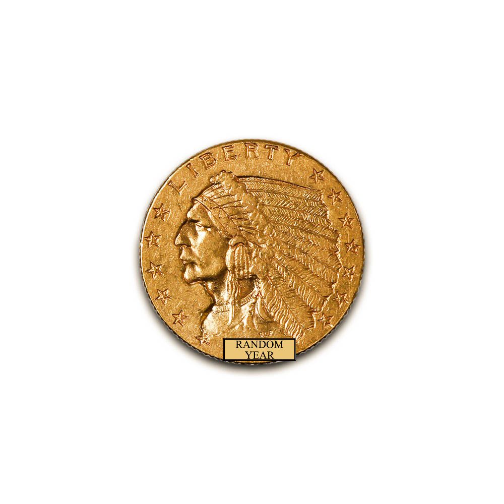 Lot 78: Early Gold Bullion $2.5 Indian Extra Fine