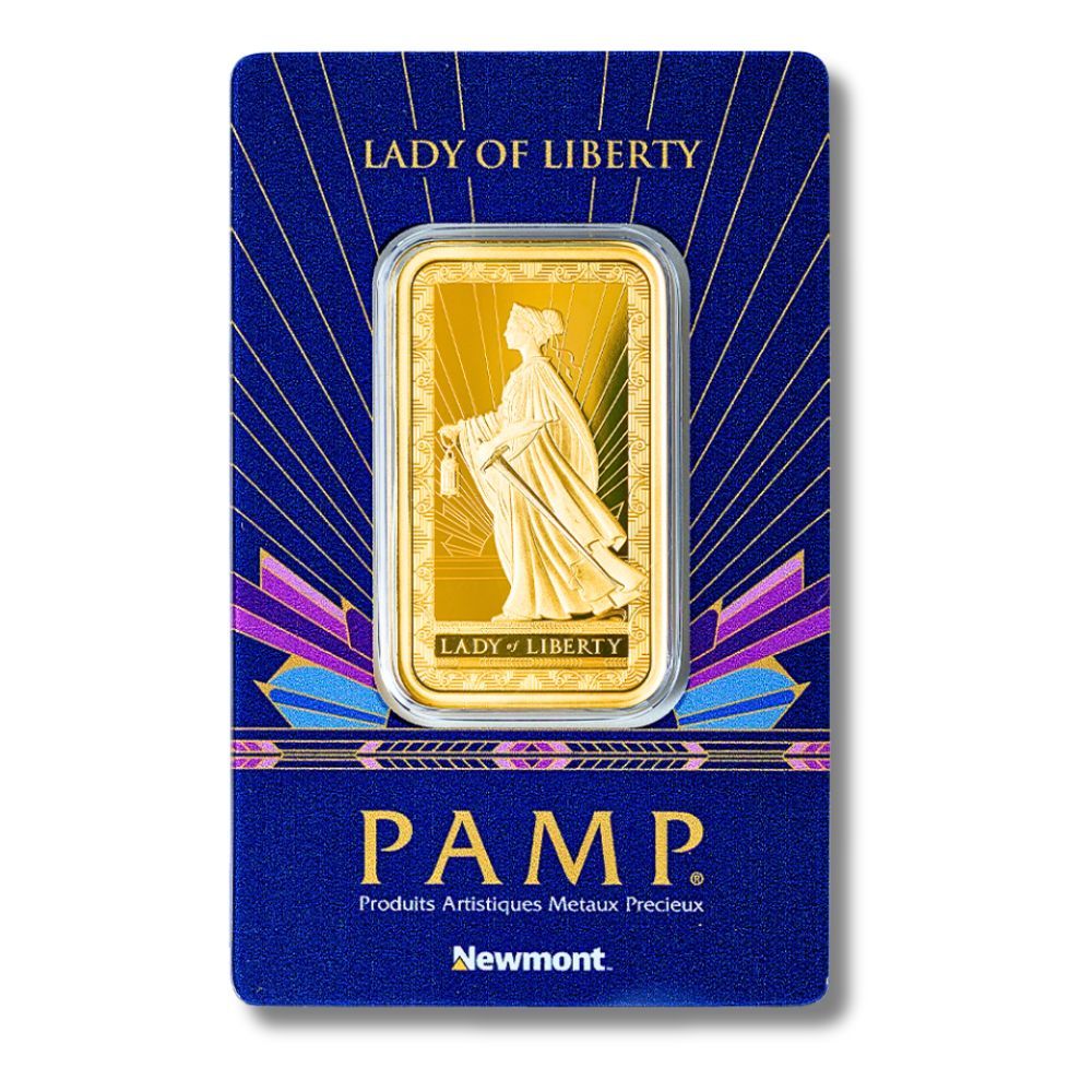 Lot 88: PAMP Suisse 1oz Newmont Lady of Liberty Gold Bar