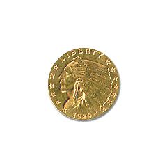 Lot 137: Early Gold Bullion $2.5 Indian Jewelry Grade