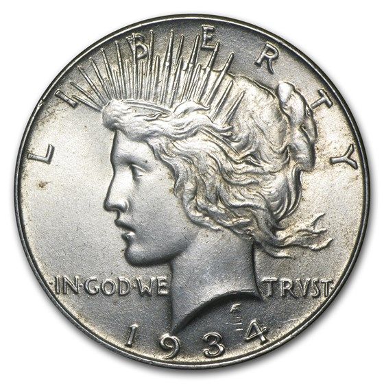 Lot 170: 1934 - MS-60+ Peace Dollar-Non Graded