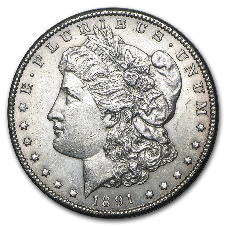 Lot 187: 1891-CC Morgan Dollar Cracked From Roll BU