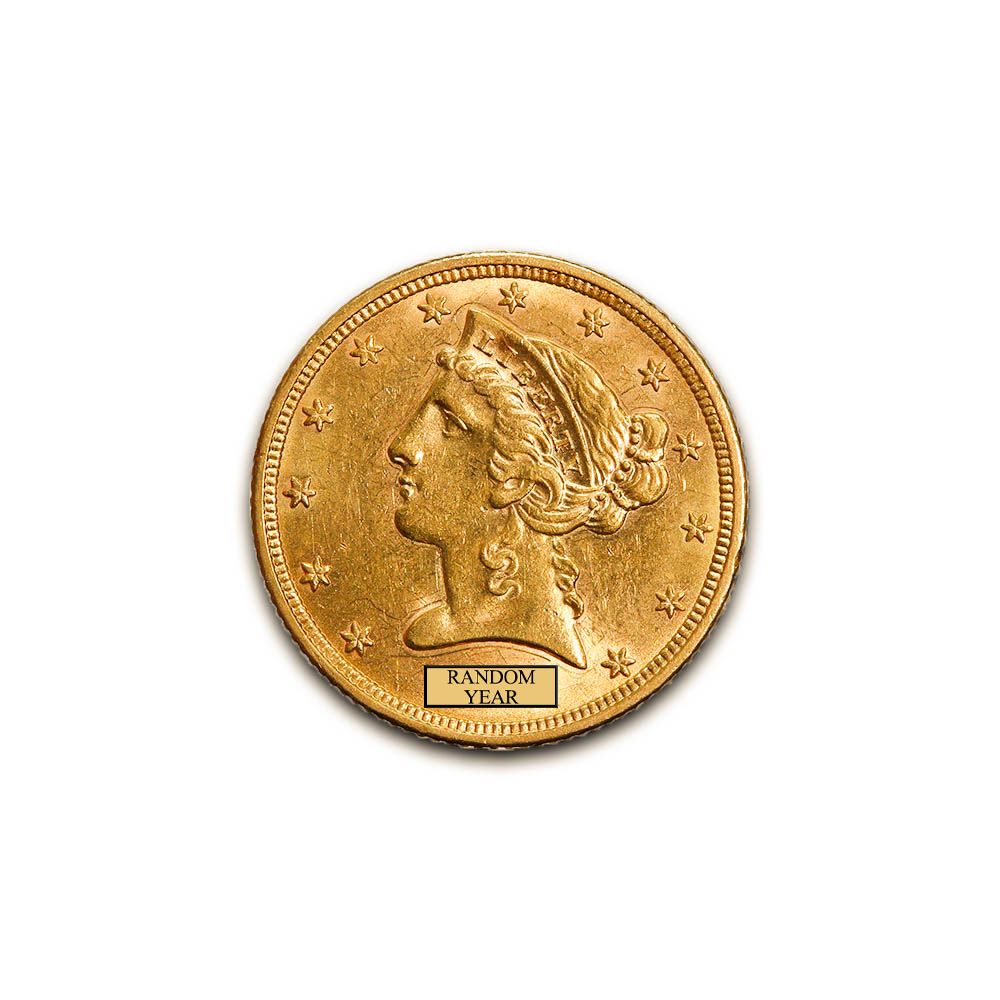 Lot 200: Early Gold Bullion $5 Liberty Uncirculated
