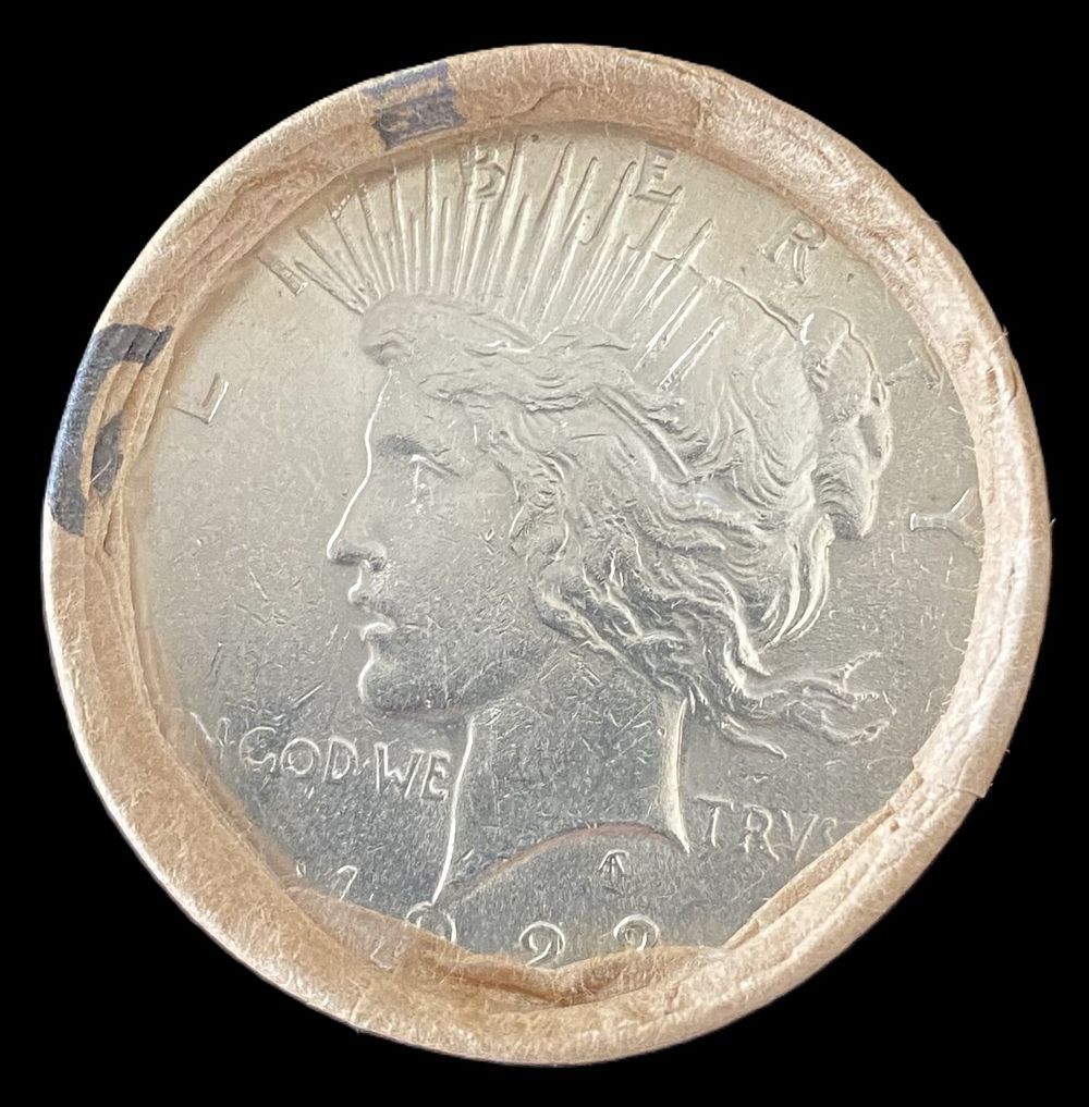 Lot 182: BU $10 Peace Silver Dollar Roll 1928 & S Ends