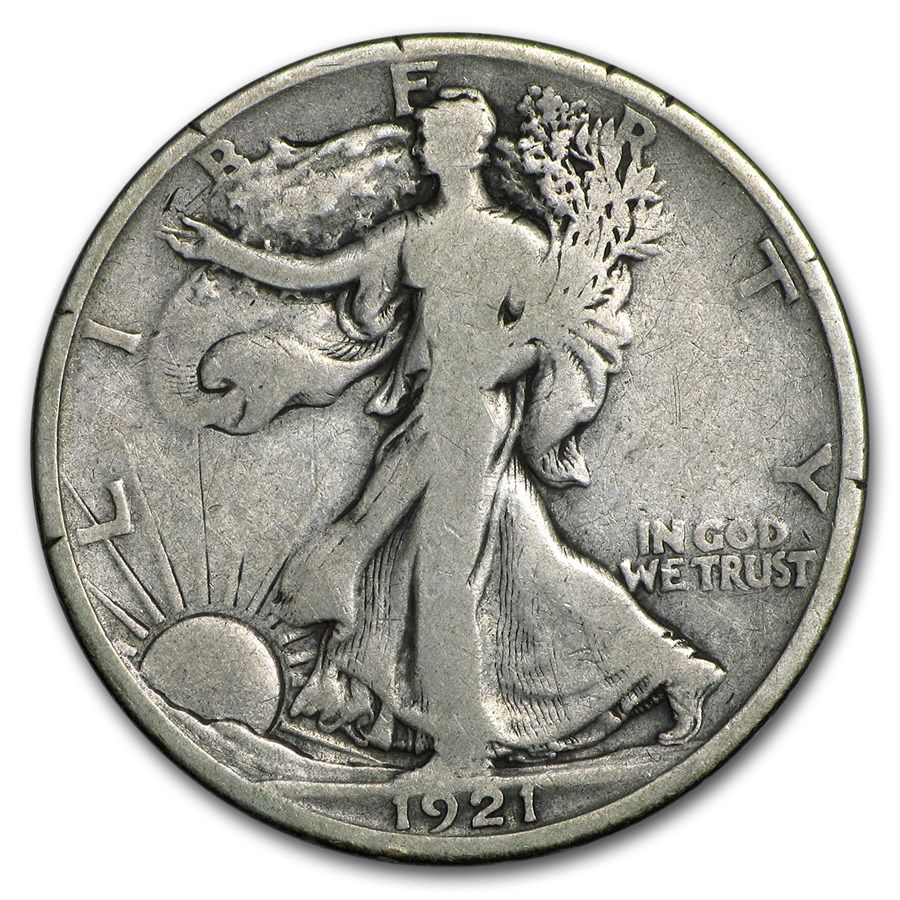 Lot 186: Walking Liberty Half Dollar 1921-D G-VG