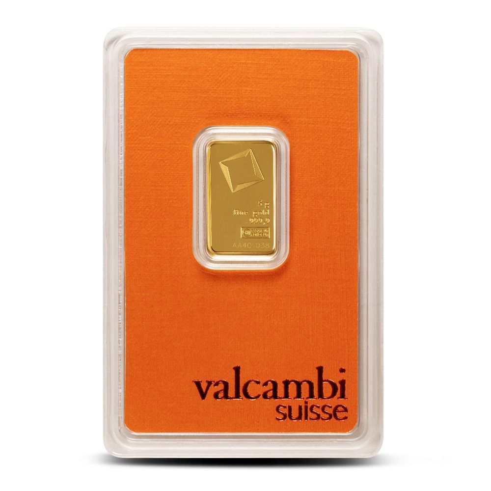 Lot 60: 5 Gram Valcambi Gold Bar (New w/ Assay)