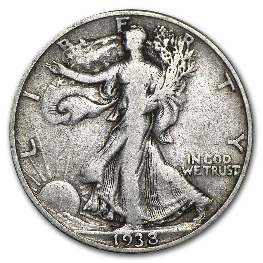 Lot 136: Walking Liberty Half Dollar 1938-D G-VG