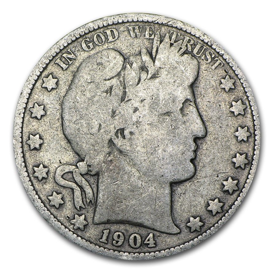 Lot 151: Barber Half Dollar Good Condition 1904-S