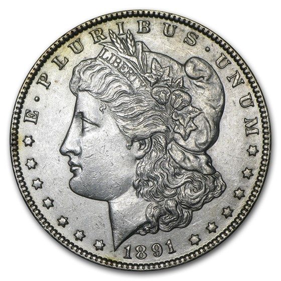 Lot 153: Morgan Silver Dollar Almost Uncirculated 1891-CC