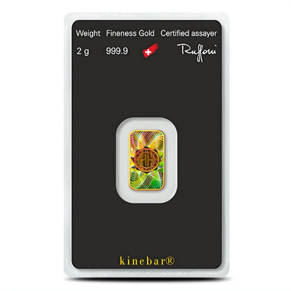Lot 195: 2 Gram Argor Heraeus Kinebar Gold Bar (New w/ Assay)