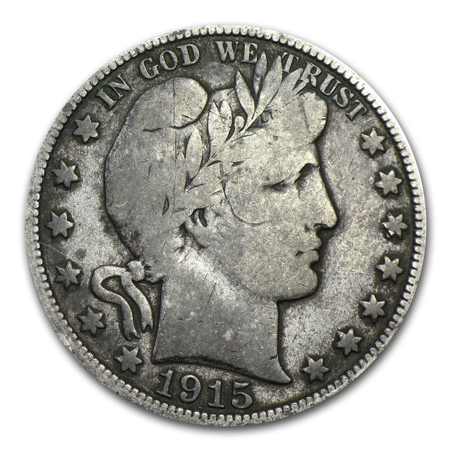 Lot 58: Barber Half Dollar Very Good 1915