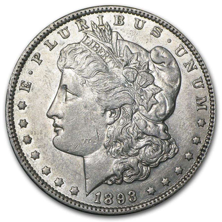 Lot 94: Morgan Silver Dollar Almost Uncirculated 1893
