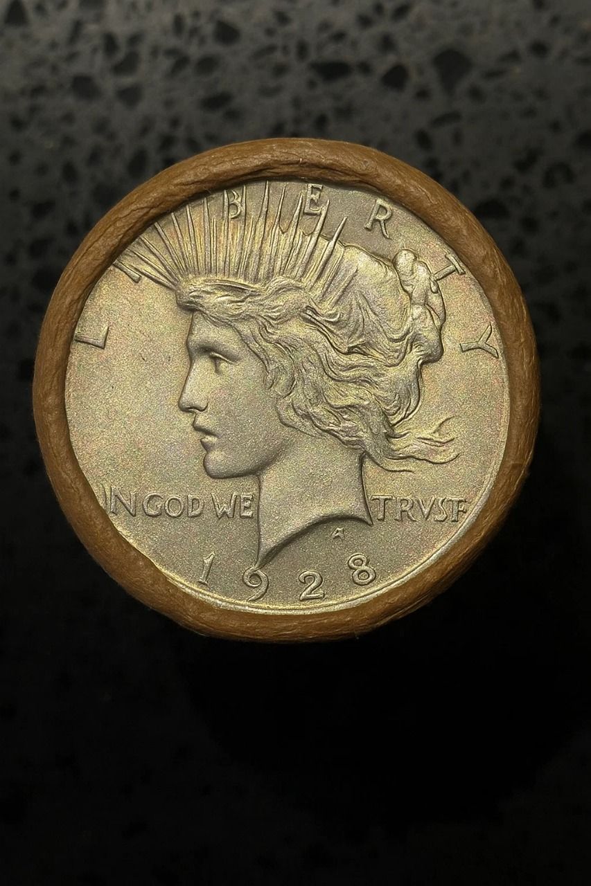 Lot 103: BU $10 Peace Silver Dollar Roll 1928 & S Ends