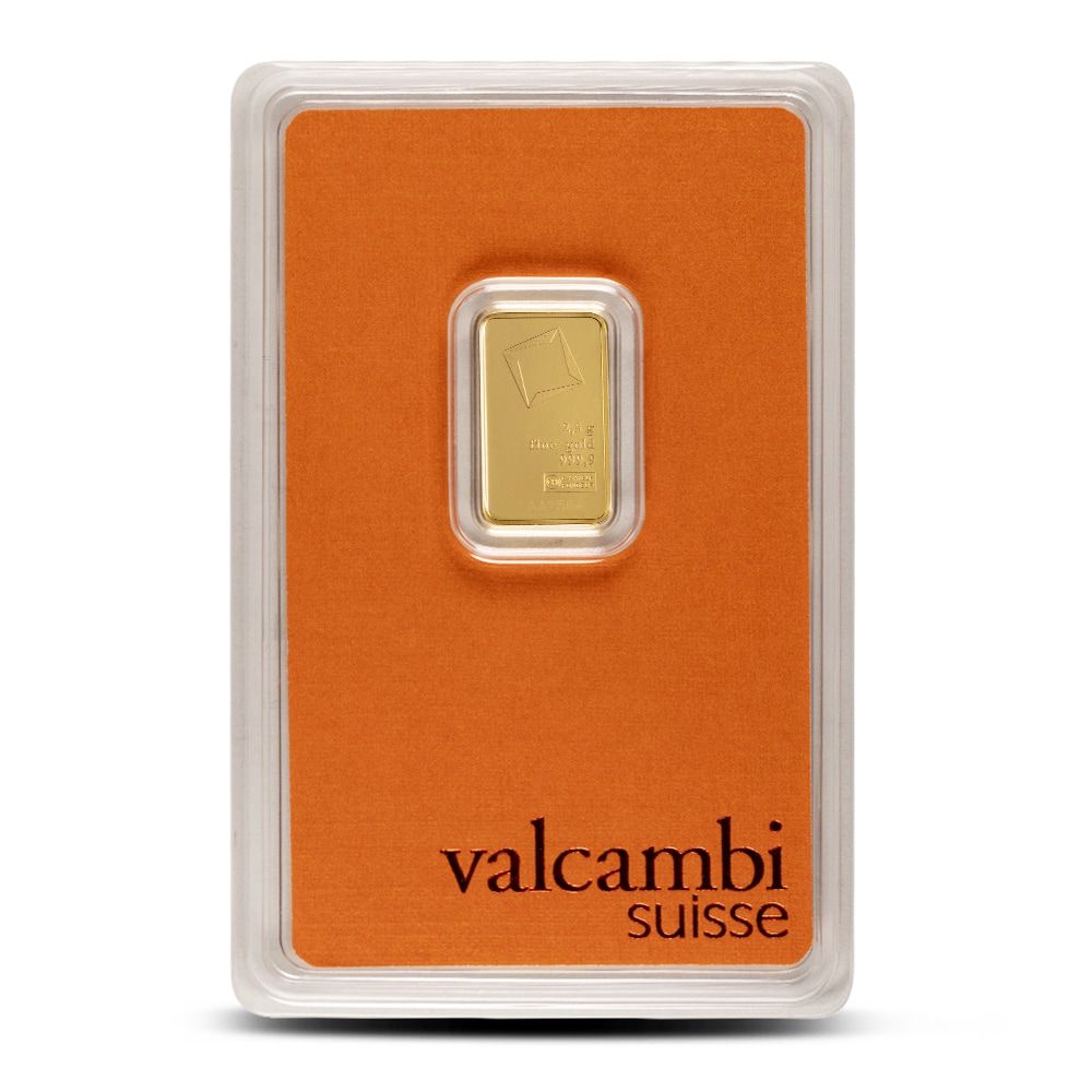 Lot 120: 2.5 Gram Valcambi Gold Bar (New w/ Assay)