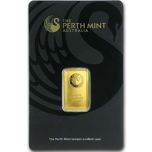 Lot 159: 5 Gram Perth Mint Gold Bar (New w/ Assay)