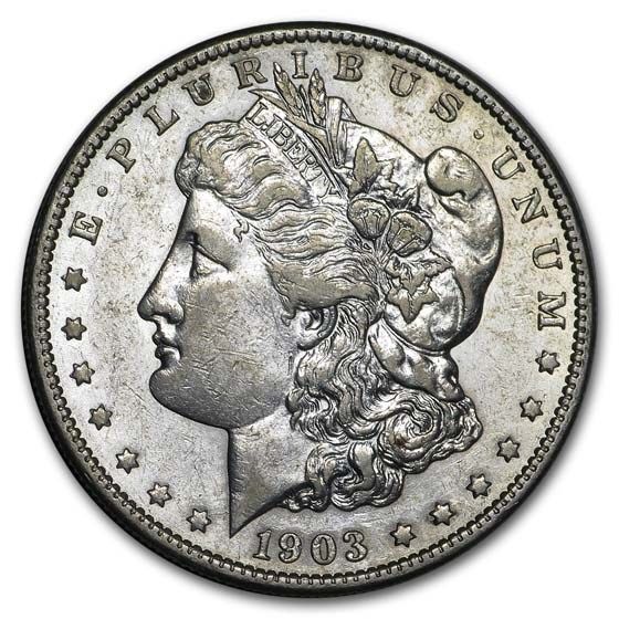 Lot 166: Morgan Silver Dollar Almost Uncirculated 1903-O