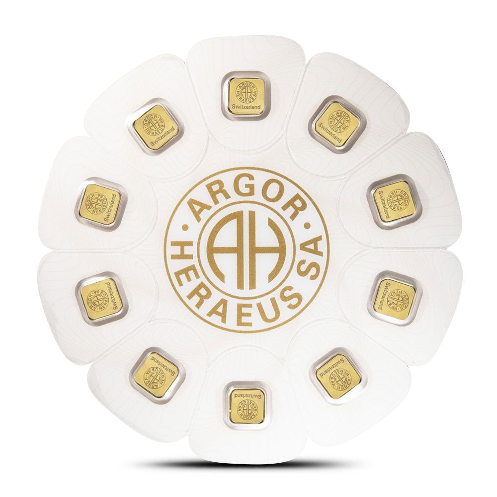 Lot 180: 10 Gram Gold Argor Heraeus Goldseed Bar (10x1g w/ Assay)