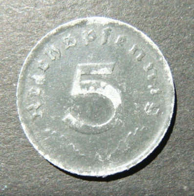 Germany 5 Pfennig 1947 A zinc Allied occupation issue coin, AU. Germany, 5 Pfennig - 1947 A 