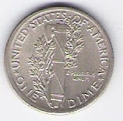 American silver Mercury Dime, 1960; high grade. US silver Mercury Dime, 1916 (no mint mark), UNC 