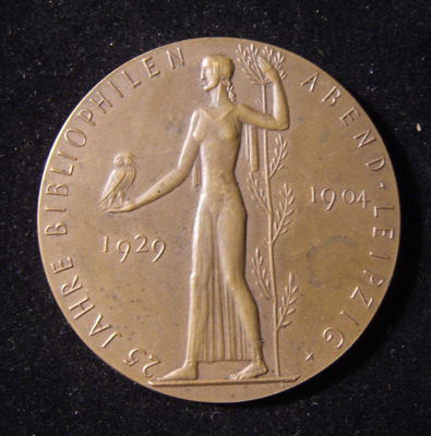 German 25th anniversary bibliophile Judaica medal for Gustav Kirstein, 1929. Germany: 25th 
