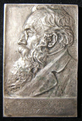 Eretz Israeli Rabbi Gotthard Deutsch Judaica bronze plaquette by Schatz/Bezalel. Palestine/Yishuv 