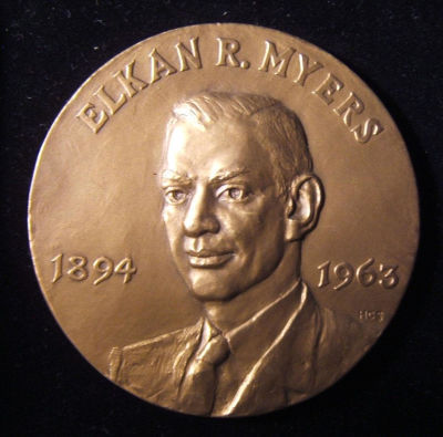 American Elkan R. Myers award Judaica medal by Medallic Art Company/Hans Schuler. US: Elkan R. 
