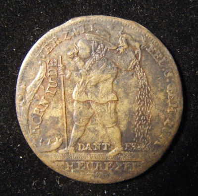 Germany anti-Semitic Corn Jew pricelist brass jeton, Johann Christian Reich 1772. Germany > 