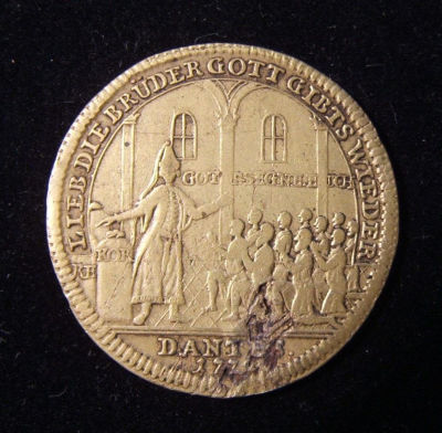 German Judaic Joseph & Brothers brass inflation Jeton by Reich 1772, Brett-1932. Germany > 