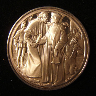 British Merchant of Venice silver Judaica medal by Shakespear Co./Philip Nathan. Great Britain: 
