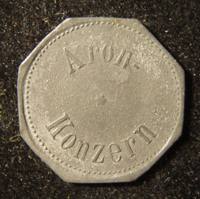 German-Polish 15 Wert-Mark Jewish Aron/Nora the watthour-meter business token. Germany (Poland) 