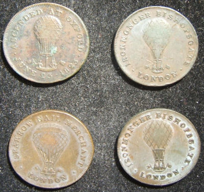 Lot of 4x British Isaac Earlysman Sparrow ironmonger copper farthing tokens. Great Britain: lot 