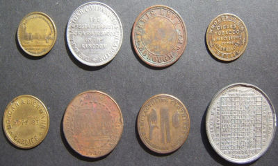 8x British Jewish business/merchant tokens, some denominated; 19-20th Centuries. Great Britain: 
