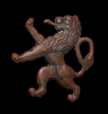 WWII Belgian Free Forces 1st Bn Belgian Fusiliers bronze officer field cap badge. WWII Belgian 