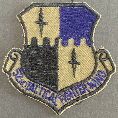 US Air Force (USAF) shoulder patch for the 52nd Tactical Fighter Wing (52 FW), stationed at