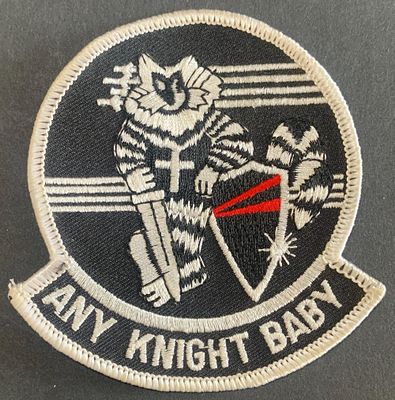 US Navy F-14 Strike Fighter Squadron 154 (VFA-154) unit patch with slogan "Any Knight Baby";
