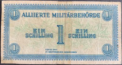 Austria (WWII Allied occupation) - 1944 1 Schilling Allied military banknote, P #103b; F-VF