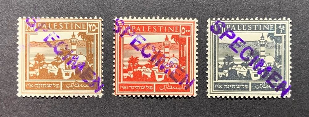 The Pictorials series high denomination SPECIMENS: unlisted set of 3x 250 mils, 500 mils & &pound;1 