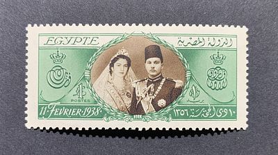 בולים מצריים; ראה תיאור באנגלית מתחת או פנה אלינו לתרגום או הסבר. Egypt - 1938 King Farouk 18th 