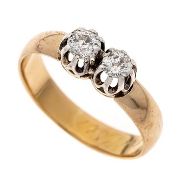 Lot 429 - Old-cut diamond ring GG 585/000 with 2 - Historia