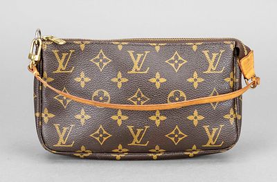 Louis Vuitton, Monogram Canvas Pochette Accessories, rubberized cotton fabric in classic logo 