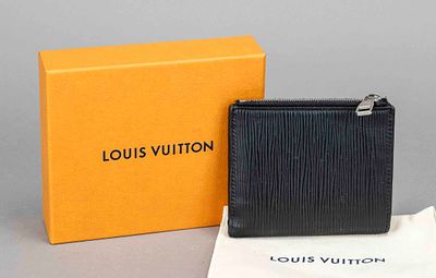 Louis Vuitton, Epi Leather wallet, black textured Epi leather, silver-tone hardware, snap 