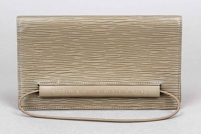 Louis Vuitton, Epi Leather wallet, taupe-coloured structured Epi leather, same-coloured elastic 