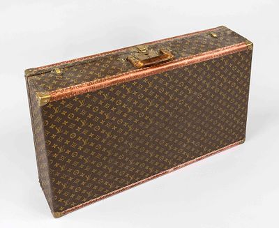 Louis Vuitton, large vintage Monogram canvas hard-shell travel case, rubberized cotton fabric 