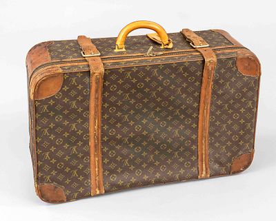 Louis Vuitton, large vintage Monogram canvas softshell travel case, rubberized cotton fabric in 